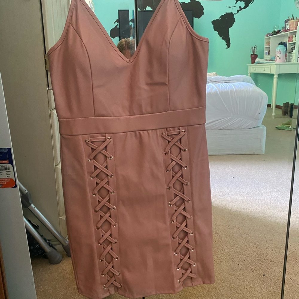 Light pink leather dress
